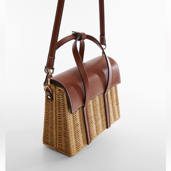 Mango Brown and Tan Woven Shoulder Bag - Picture 3 of 8